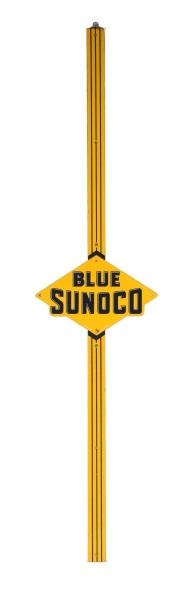 BLUE SUNOCO W/ STRIPES PROCELAIN SIGN.            