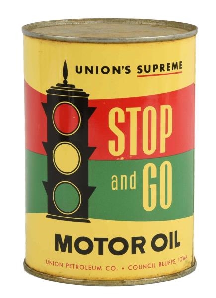 UNION "STOP & GO" MOTOR OIL QUART CAN.            