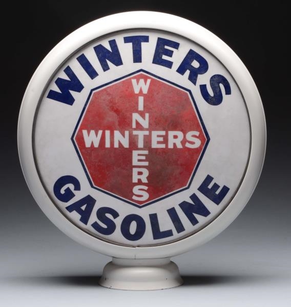WINTERS GASOLINE 15" MILKGLASS GLOBE LENSES.      