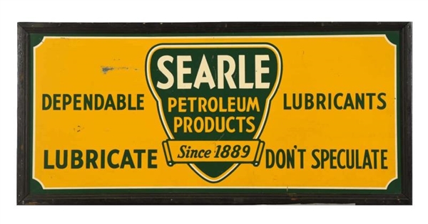LOT OF 2:  SEARLE PETROLEUM PRODUCTS TIN SIGNS.   