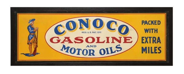 RARE CONOCO GAS & MOTOR OIL CARDBOARD SIGN.       