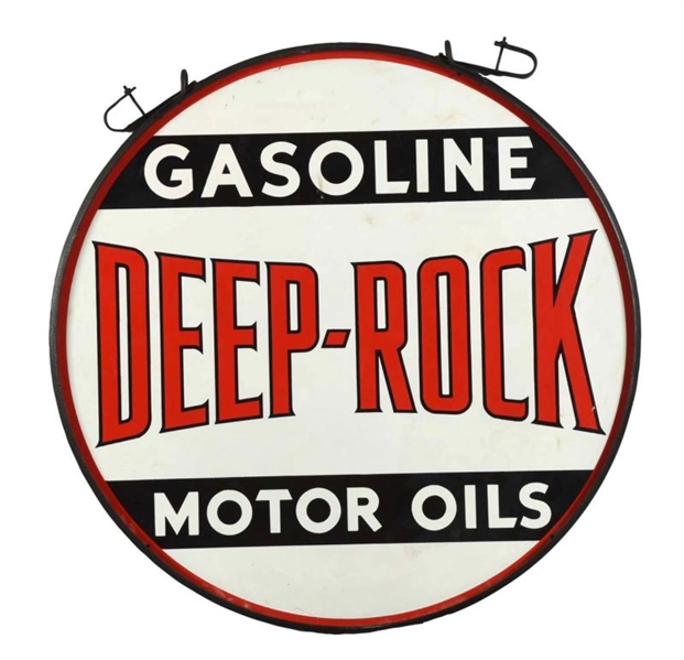 DEEP ROCK GAS MOTOR OIL PORCELAIN SIGN.           