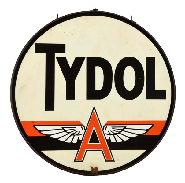 TYDOL W. FLYING A LOGO (ORANGE STRIP) SIGN.       