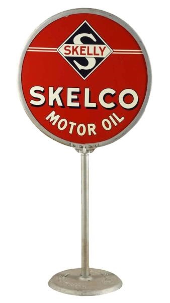 SKELLY & SKELCO MOTOR OIL TIN SIGN.               