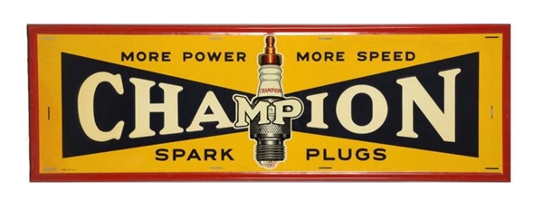 CHAMPION SPARK PLUGS LARGE TIN EMBOSSED SIGN.     