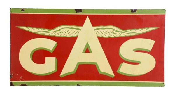 (FLYING A) GAS W/ CHICKEN WINGS PORCELAIN SIGN.   