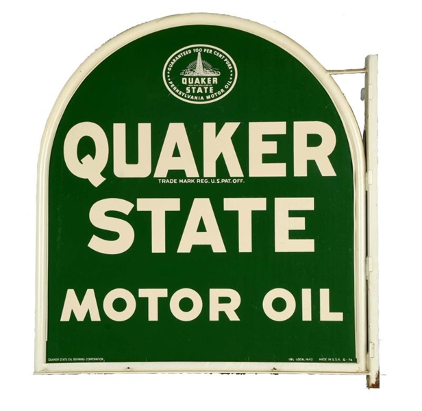 QUAKER STATE MOTOR OIL TIN SIGN.                  