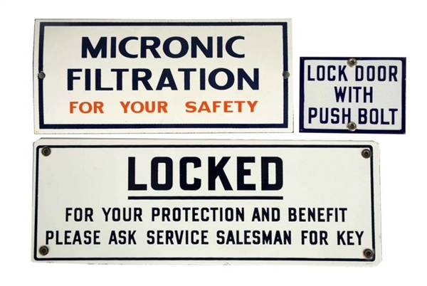 LOT OF 3: MICRONIC, LOCKED AND LOCK DOOR SIGNS.   