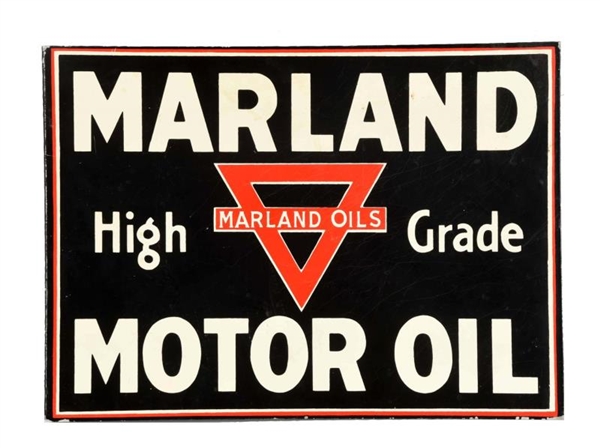 MARALAND MOTOR OILS WITH LOGO TIN FLANGE SIGN.    
