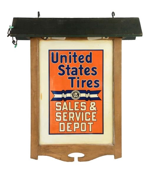 UNITED STATES TIRES TIN SIGN.                     