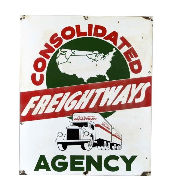 CONSOLIDATED FREIGHTWAY AGENCY PORCELAIN SIGN.    