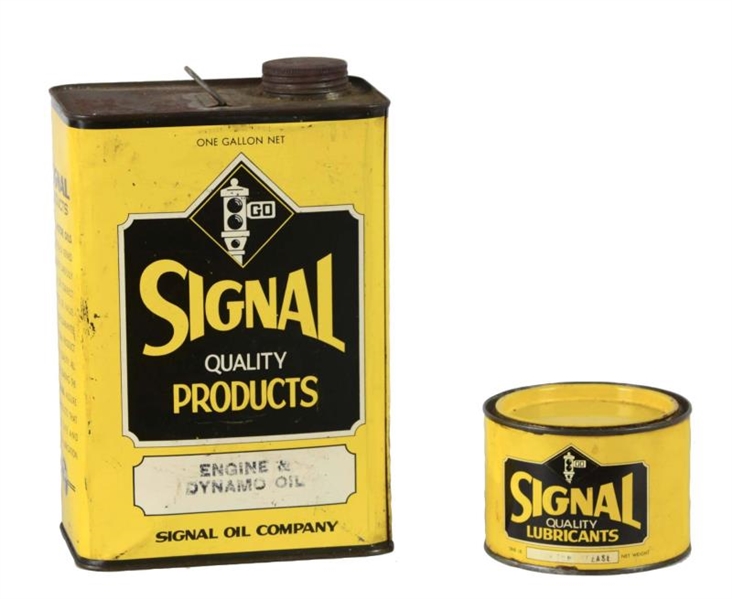 LOT OF 2: SIGNAL METAL ONE GALLON CANS.           