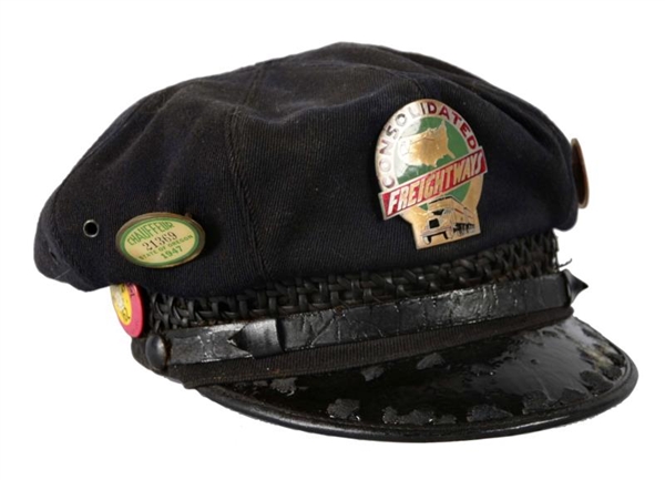 CONSOLIDATED FREIGHTWAYS HAT WITH BADGE.          