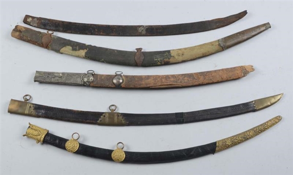 LOT OF 5:  SCABBARDS.                             