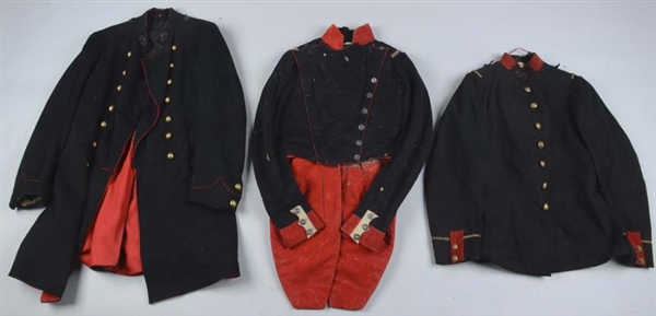LOT OF 3:  FRENCH TUNIC, TAILCOAT & FROCK COAT.   