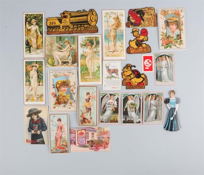 LOT OF 20+: ASSORTED ADVERTISING TRADE CARDS.     