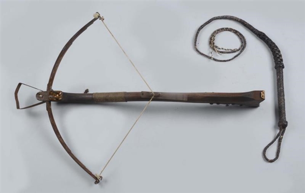 LOT OF 2:  CROSS BOW AND WHIP.                    