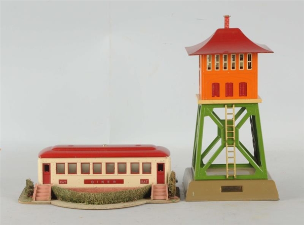 LOT OF 2: LIONEL NO. 422 DINER & 438 SIGNAL TOWER.