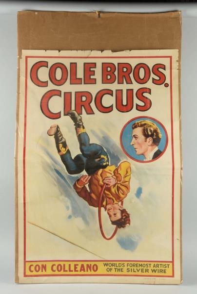 COLE BROS. CIRCUS ADVERTISING POSTER.             