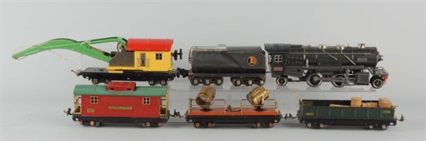 LOT OF 6: LIONEL NO. 260 LOCO. & FREIGHT CARS.    