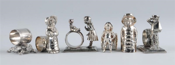 LOT OF 6: REPRODUCTION FIGURAL NAPKIN RINGS.      