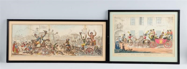 LOT OF 2: EARLY 1800S COLORED ENGLISH PRINTS.    