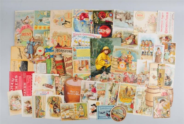 LOT OF 30+: FLOUR RELATED ADVERTISING TRADE CARDS.