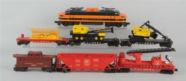 LOT OF 8: LIONEL NO. 2358 LOCO. & FREIGHT CARS.   
