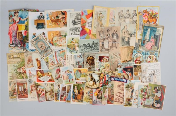 LOT OF 30+:  SEWING MACHINE TRADE CARDS.          