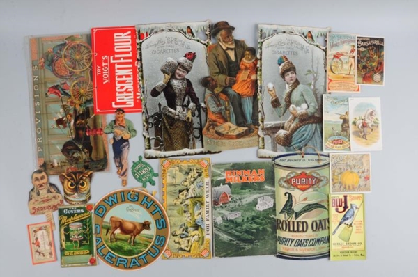LOT OF 15+:  ADVERTISING TRADE CARS & BROCHURES.  