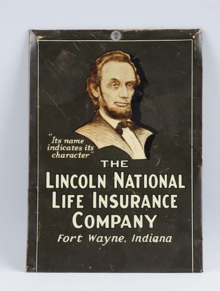 LINCOLN NATIONAL INSURANCE TIN SIGN.              