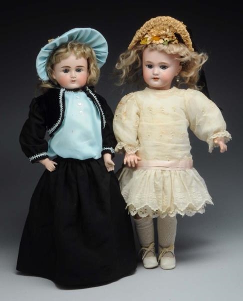 LOT OF 2: BISQUE HEAD EARLY 20TH CENTURY DOLLS.   