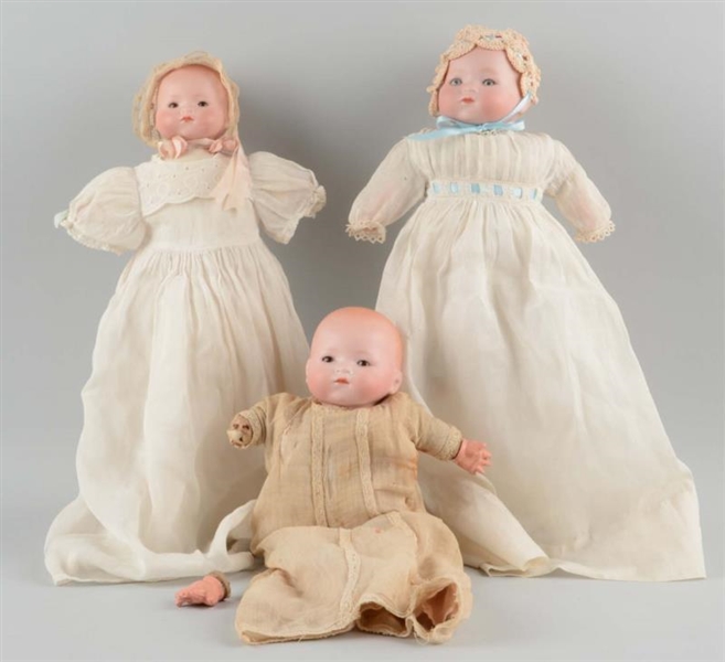 LOT OF 3: GERMAN BISQUE HEAD A.M. DREAM BABIES.   