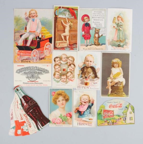 LOT OF 12: ASSORTED SODA ADVERTISING TRADE CARDS. 