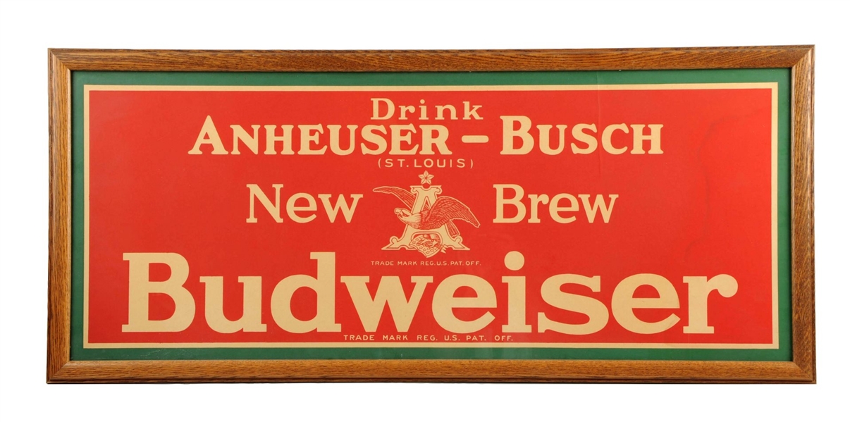 BUDWEISER “NEW BREW” LARGE CARDBOARD SIGN.        