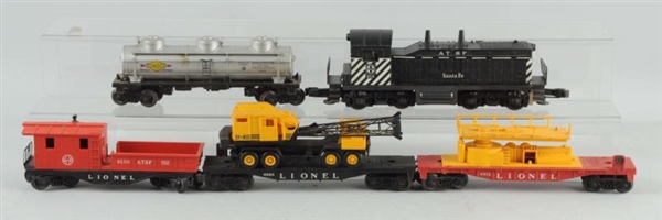 LOT OF 5: LIONEL NO.616 ENGINE & FREIGHT CARS.    