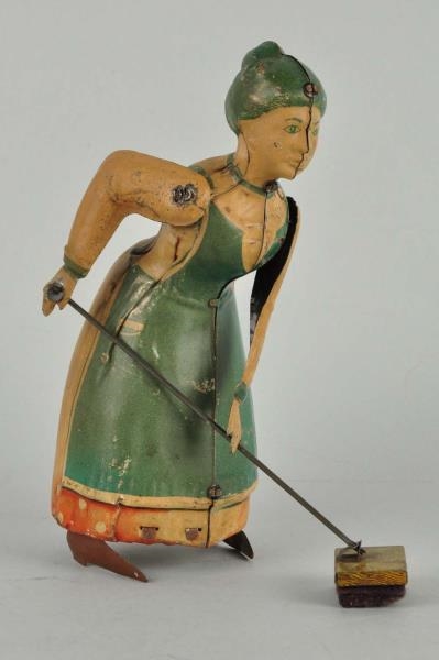 GERMAN TIN LITHO WIND-UP BUSY LIZZIE TOY.         