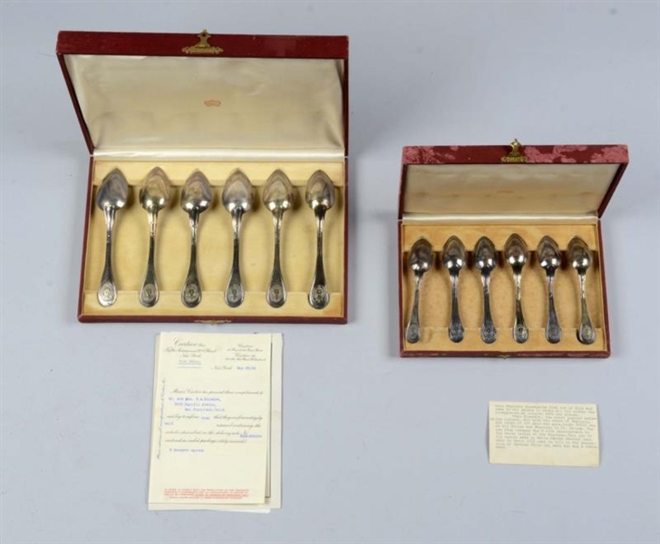 LOT OF 2:  SETS OF FRENCH RESTAURATION SPOONS.    