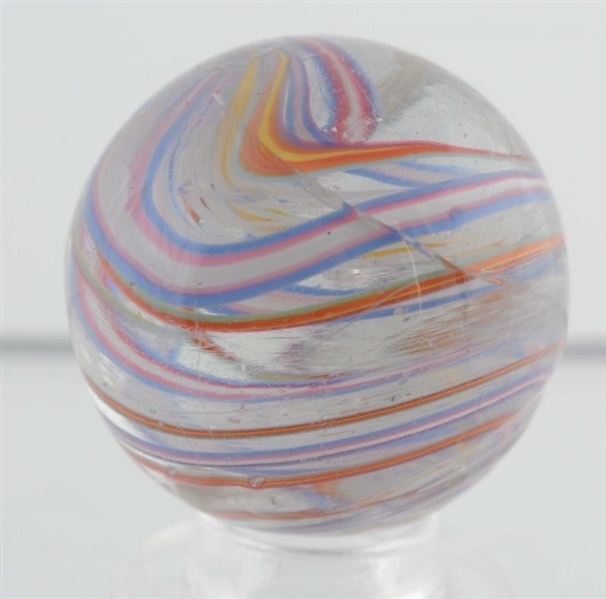 END OF CANE LEFT TWIST SWIRL MARBLE.              