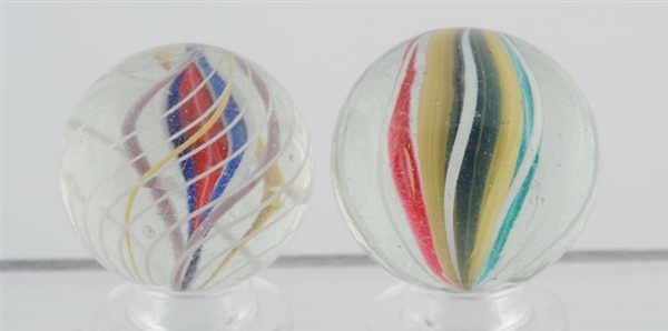 LOT OF 2: THREE STAGE SWIRL MARBLES.              