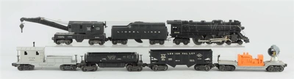 LOT OF 7:  LIONEL NO. 2046 ENGINE & FREIGHT CARS. 