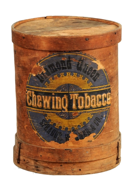 DIAMOND QUEEN CHEWING TOBACCO BARREL.             