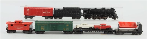 LOT OF 7: LIONEL NO. 2037 ENGINE & FREIGHT CARS.  