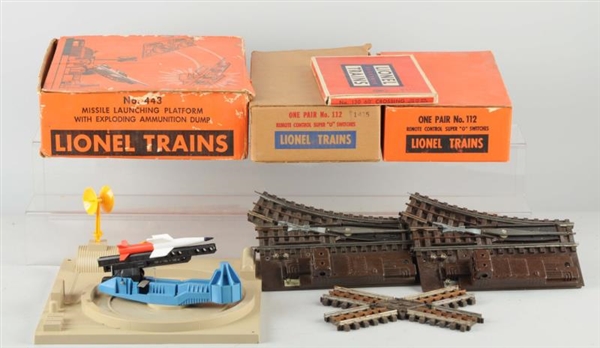 LOT OF 3: LIONEL LAUNCHING PLATFORM AND SWITCHES. 