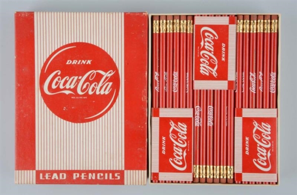 BOX OF UNUSED COCA-COLA ADVERTISING PENCILS.      