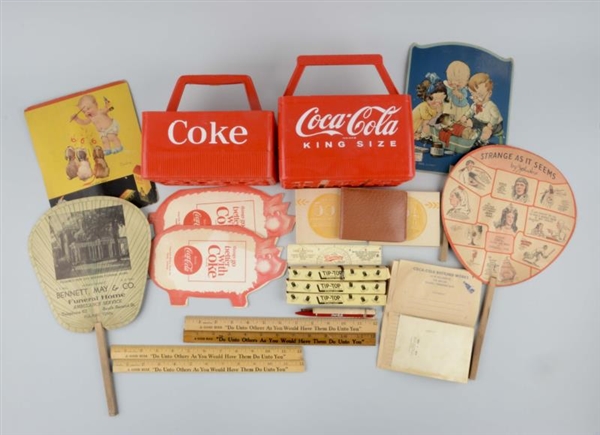 LOT OF COCA-COLA PROMOTIONAL  ADVERTISING ITEMS.  