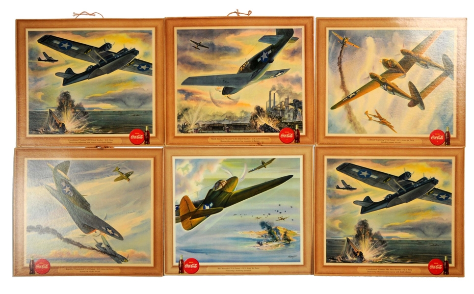 LOT OF 26: COCA-COLA FIGHTING PLANES SIGNS.       