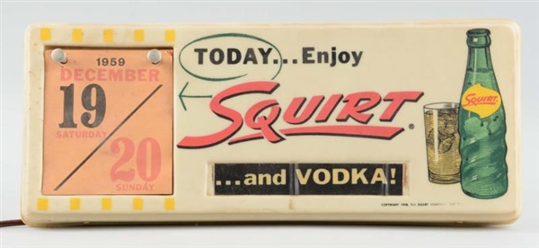 SQUIRT SODA ADVERTISING LIGHT-UP DISPLAY.         