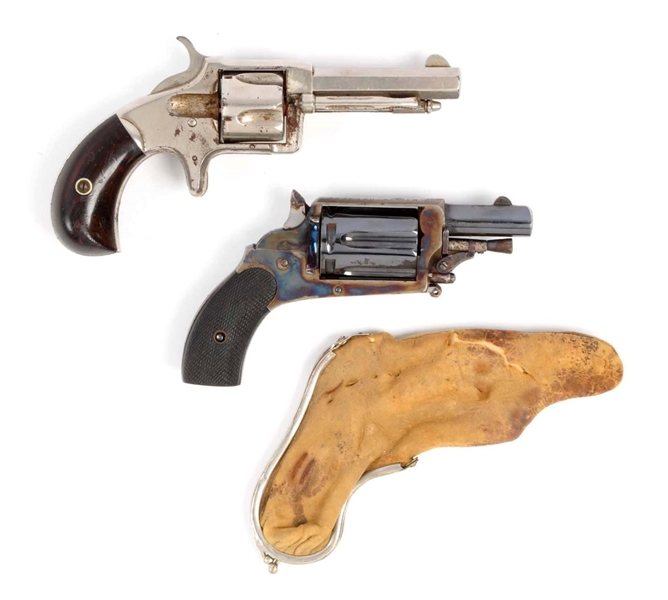 (A) LOT OF 2: SMALL ANTIQUE POCKET REVOLVERS.     