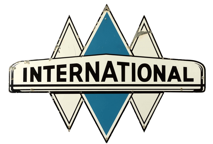 INTERNATIONAL (TRIPLE DIAMOND LOGO) DIECUT SIGN.  